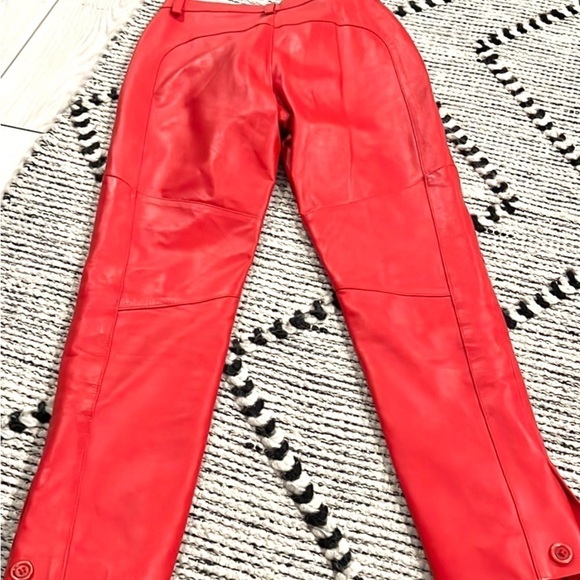 🔥VTG,Leather Fads,MSRP$342),Supple Lambskin Leather,RED,Adjustable ANKLES,Size 0 - Picture 14 of 15